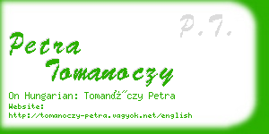 petra tomanoczy business card